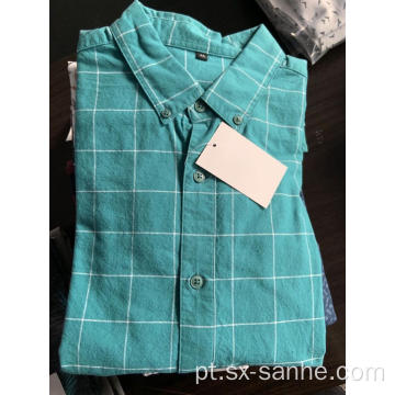 Camisa casual xadrez azul masculina